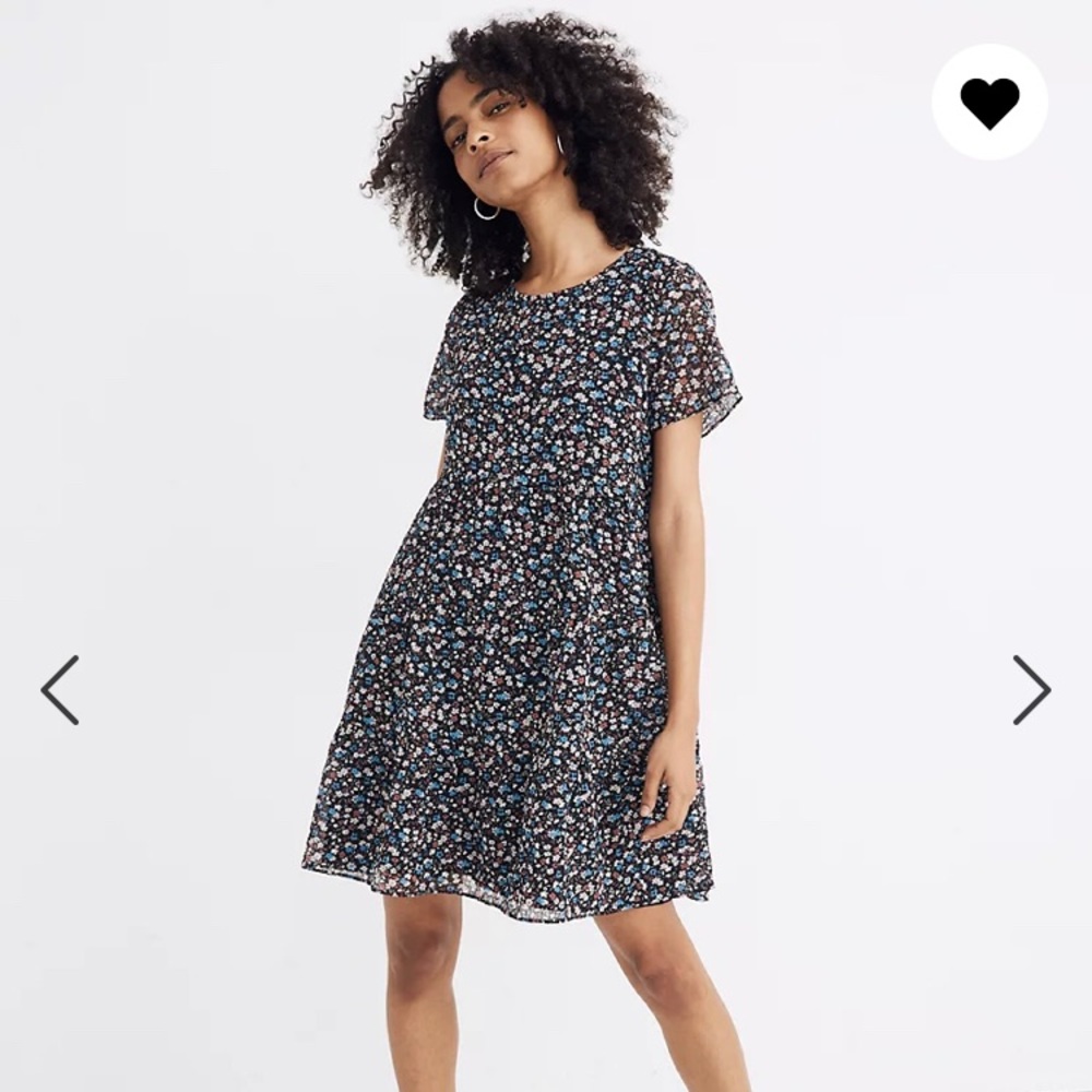 Madewell Short Sleeve Tiered Mini Dress in Spring Prairie